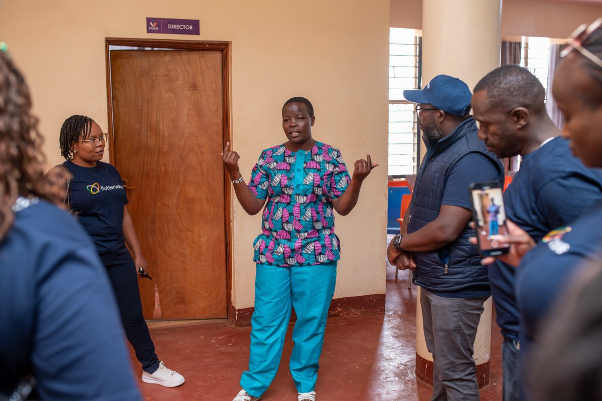 The Flutterwave team meeting the school