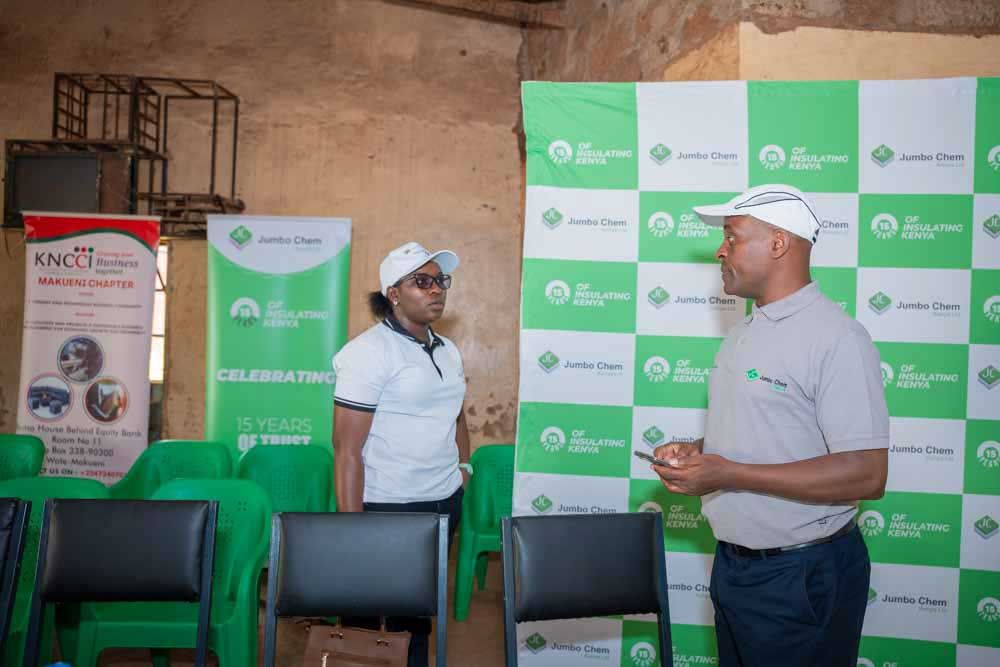 Speaking at the branded Jumbo Chem tent