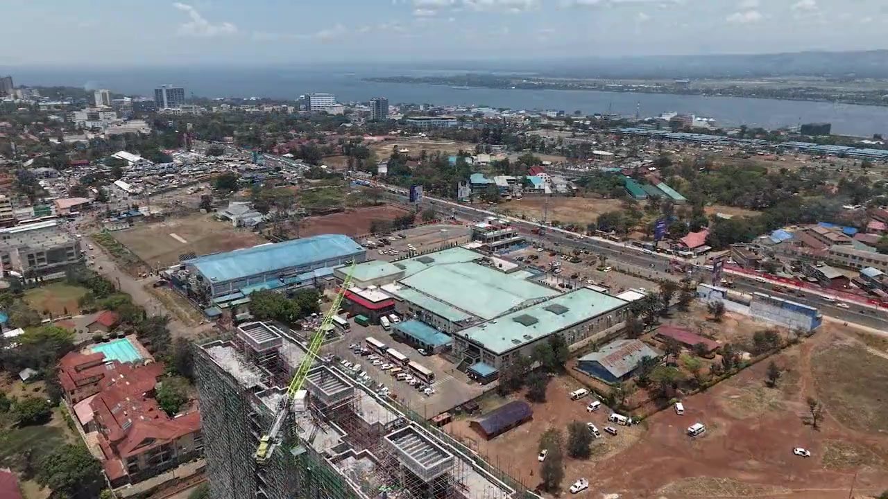 A crane over the Kisumu site
