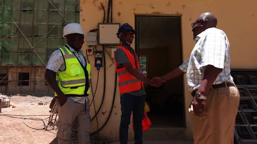 On site with the contractors